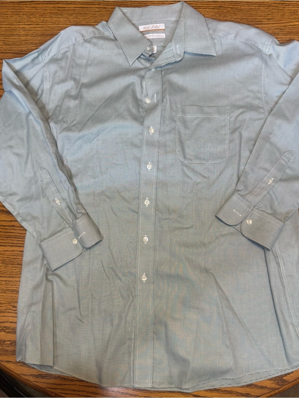 Gold Label RoundTree and Yorke Light Green Men's Dress Shirt